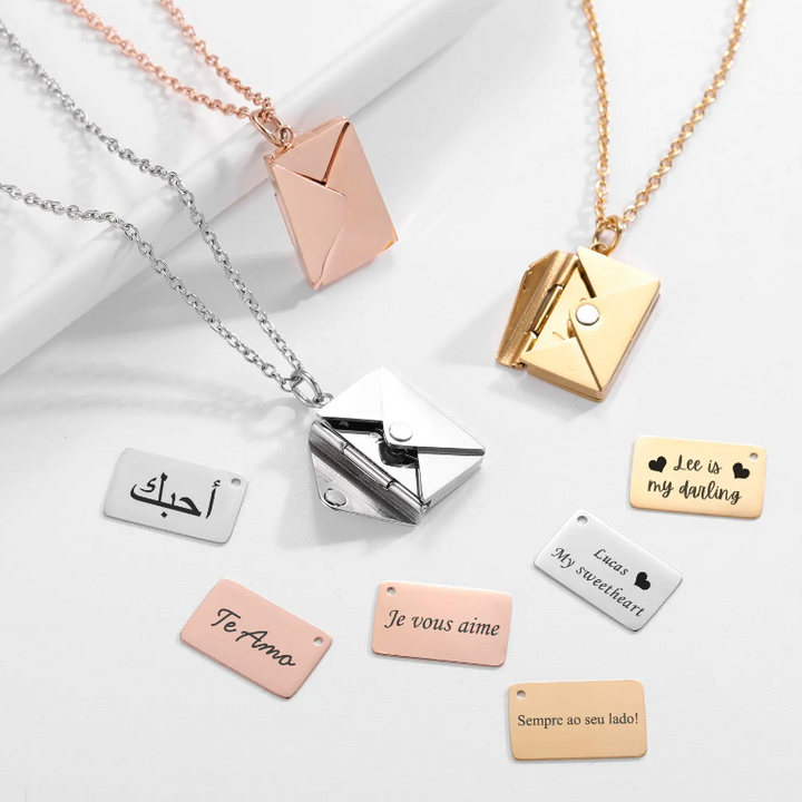 Envelope Necklace - Timeless Stainless Steel Pendant Necklace for Him & Her